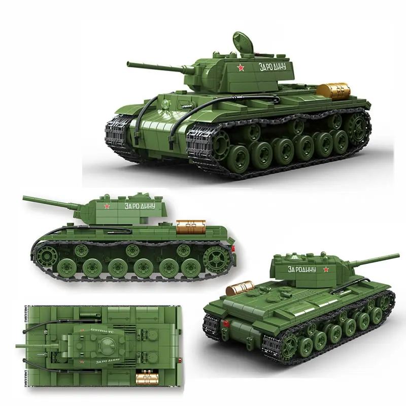 

New World WarII Military Weapons KV-1 Heavy Tank Model 1944 CollectOrnaments Building Blocks WW2 Bricks Toys Boy Gift 1192PCS