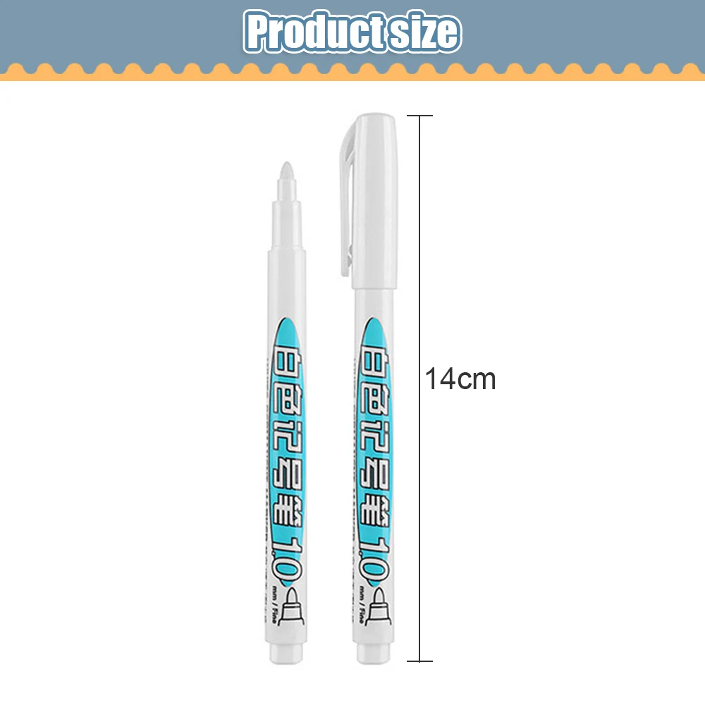 1/2 Pcs Oily Waterproof White Marker Pen Permanent Painting Graffiti Gel Pencil Painting Notebook Tread Environmental Pen