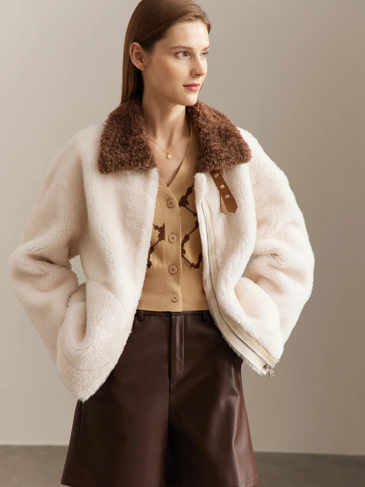 AMII Minimalismo Cappotti di pelliccia per le donne 2022 Inverno Elegante moda coreana Dolcevita con pannelli Miscele calde Cappotto Giacca di lana