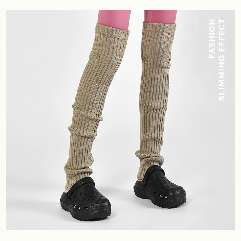 JK Japanese Style Leg Warmers Y2k Girls Thigh High Stockings Women Leg Warmers Autumn Winter Knitted Foot Cover Knee High Socks