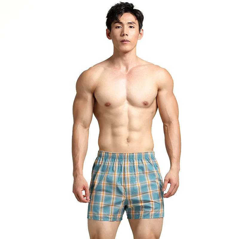 SEOBEAN Mens Underwear Boxers Shorts Loose Casual Sleep Underpants Plaid Comfortable Homewear Striped Beach Panties Aro Pants