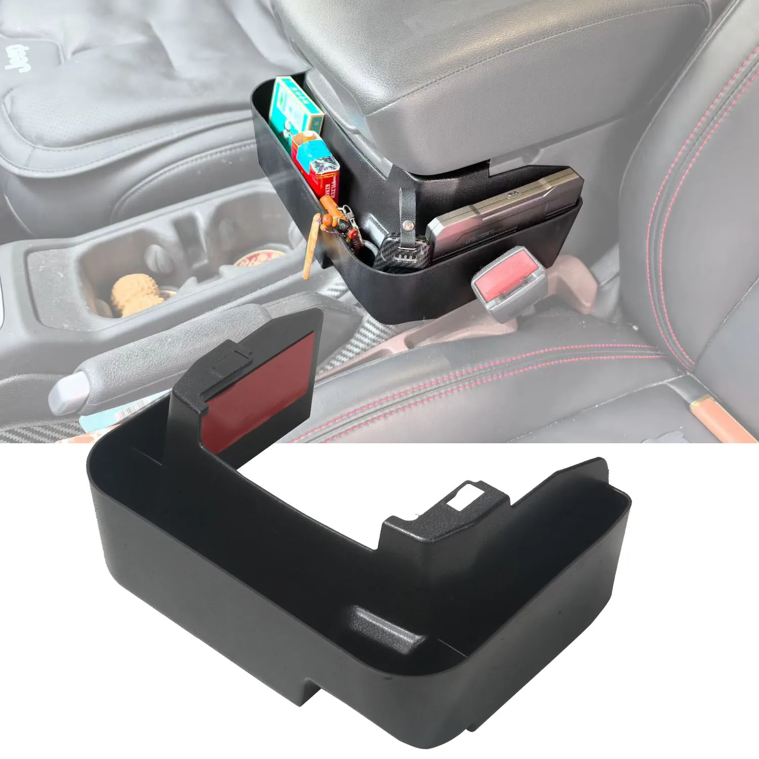 

Center Console Armrest Storage Box for Jeep Wrangler JL 2018-2024 Hanging Organizer Phone Key Holder Pocket