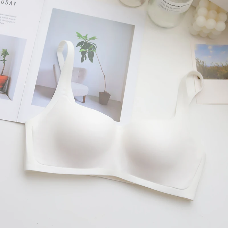 Retro-Crop-Top mit quadratischem Ausschnitt, kleine Brust, nahtlos, unsichtbar, Bralette, Sommer, dünn, weich, nackter BH, kabelloser Komfort