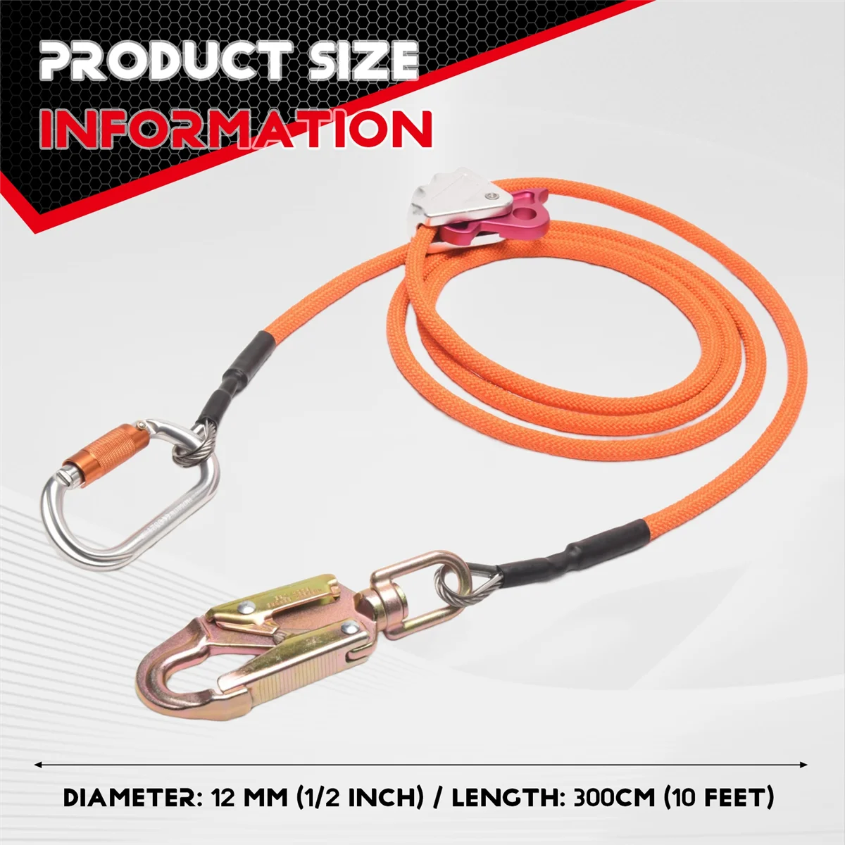 B43C Steel Wire Core Flip Line Kit Adjustable Climbing Positioning Rope for Arborists Climbers Tree Climbers Outdoors