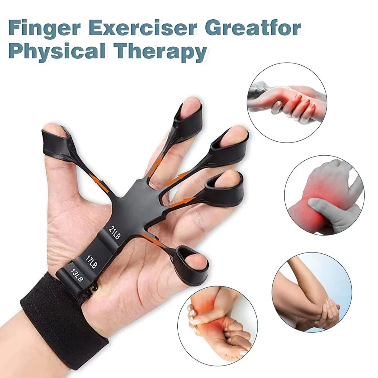 Silicone Grip Device Stretcher Finger Gripper Strength Trainer Strengthen Rehabilitation Training  guitar finger trainer