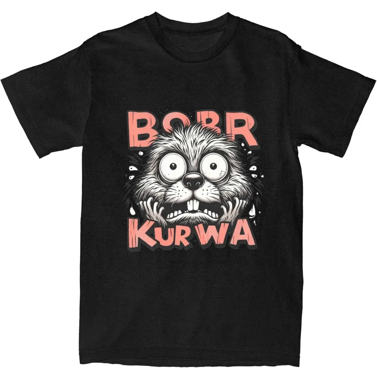 Men's Surprised Bobr Kurwa T Shirts Funny Meme Cotton Tees Summer Streetwear T-Shirt O-Neck Trendy Cool Casual Tshirt Plus Size