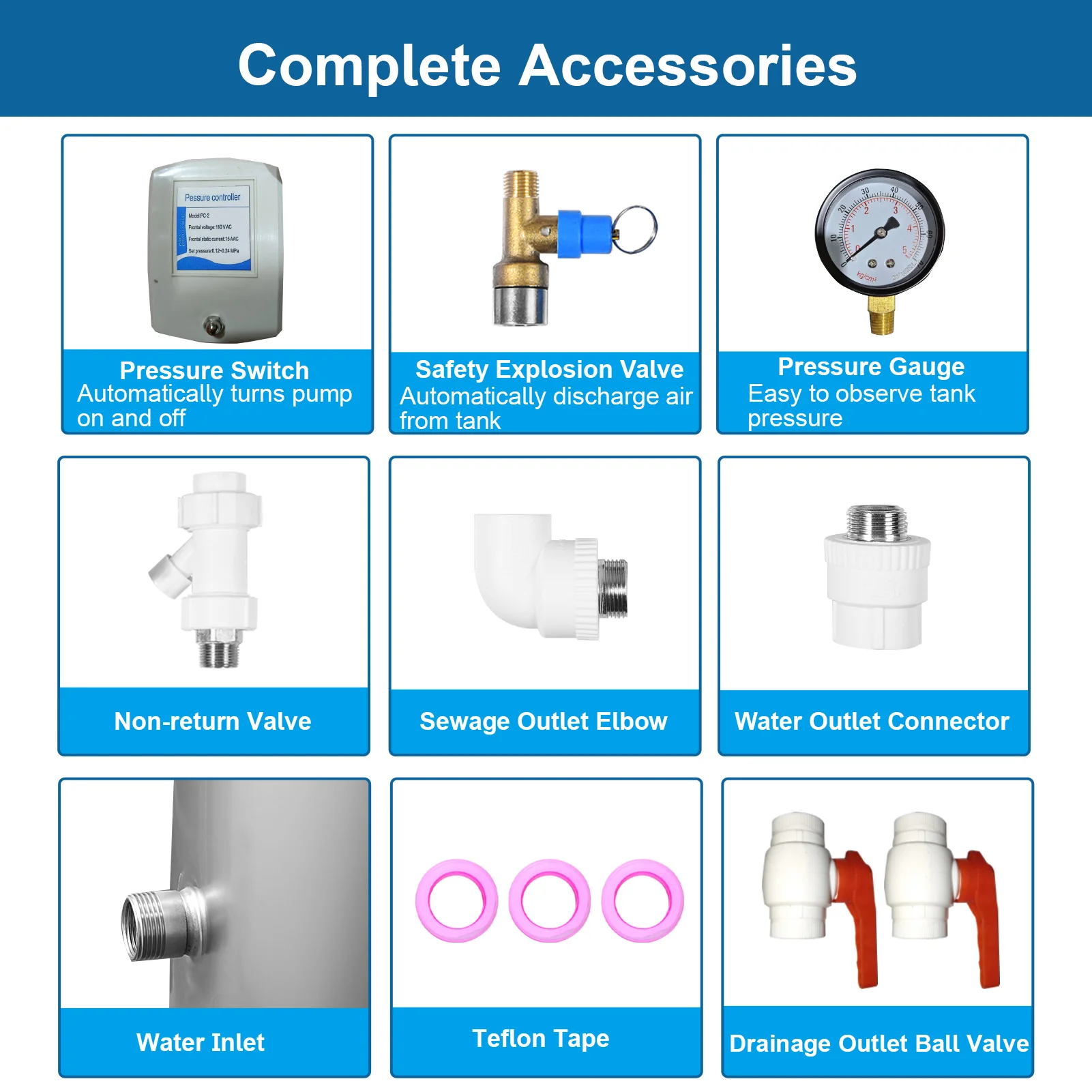 Well Pump Pressure Tank, 160L Automatic Well Pressure Tank,  Water Storage Pressurized Bladder Container for Farm Staircase