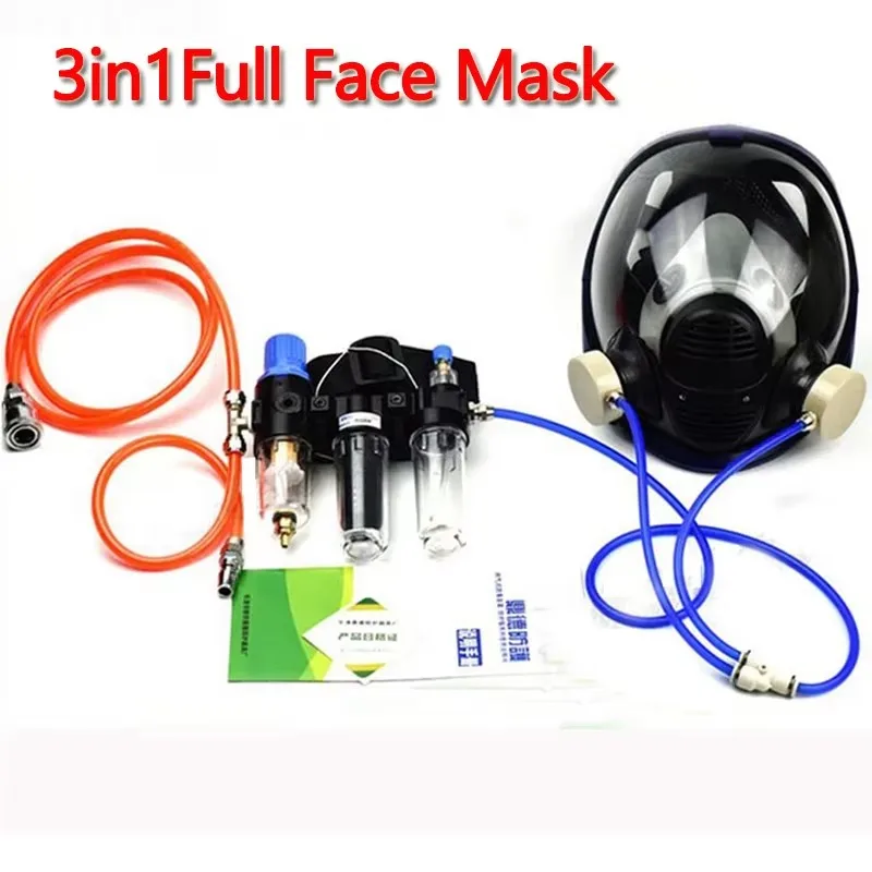 Industrial Respirator System 6800 Full-Face Mask Four-In-One Functional Air-Supply Work Gas Mask for Protection