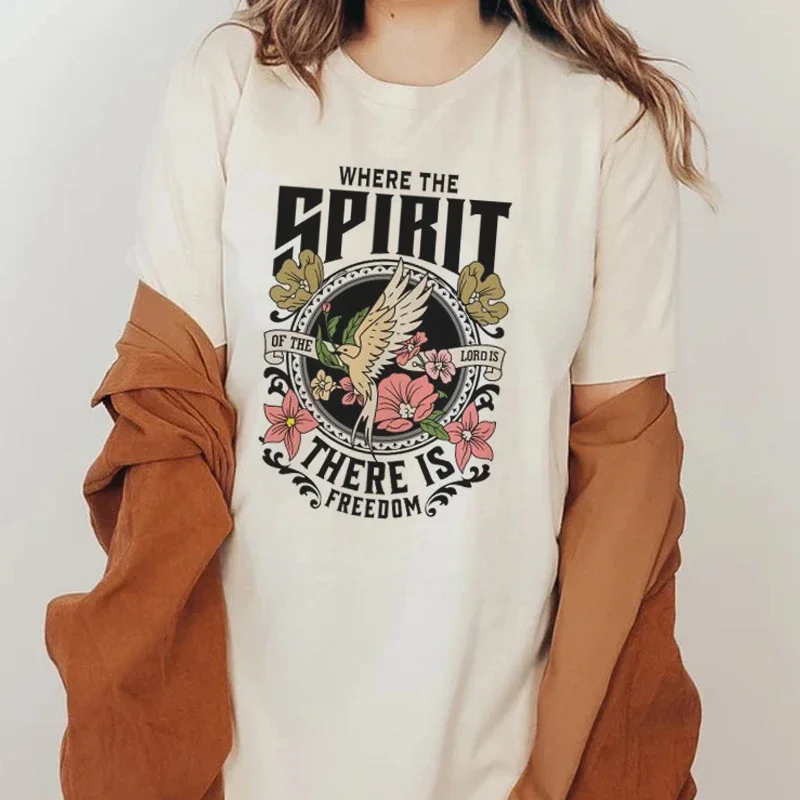 Christian Inspirational T-Shirts Jesus Faith Graphic Tees Women Vintage Aesthetic Bible Verse T Shirt Religious Tops Clothing