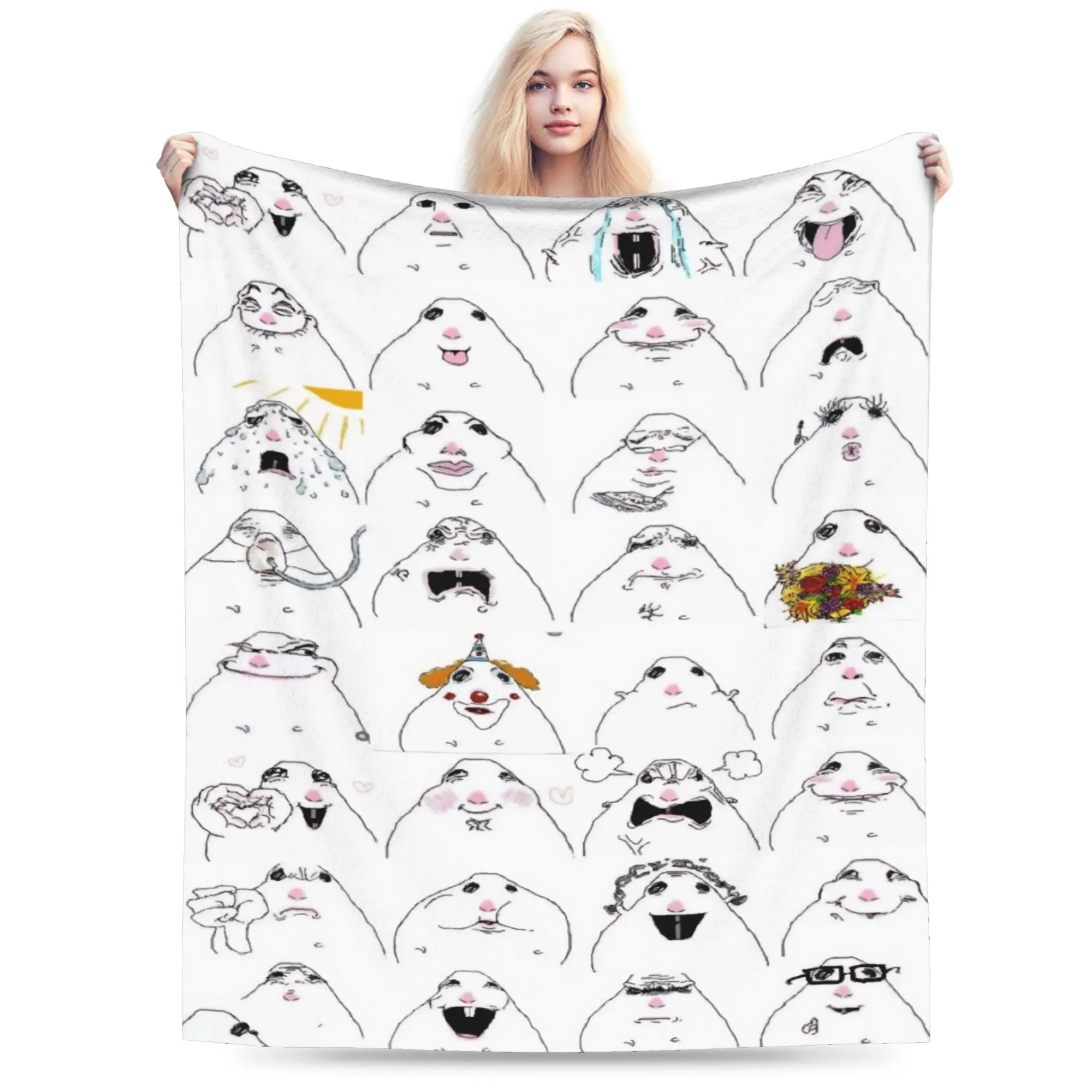 Hamster Caveman Blanket Lightweight Thin Fleece Healing Gift  Throw Blanket Bedding Throws
