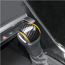 Center Console Gear Shift Head Decor Cover Trim For Audi Q3 F3 RSQ3 Sportback 2019-2021 Carbon Fiber Color Interior Accessories
