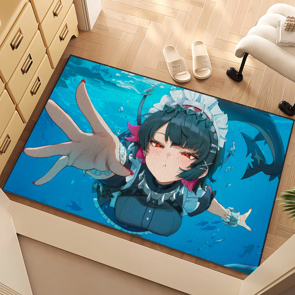 game Ellen Joe Zenless Zone Zero Shark cute small Rug Carpet Home Decor Bedroom Mat Hallway Balcony Entrance Doormat Decoration