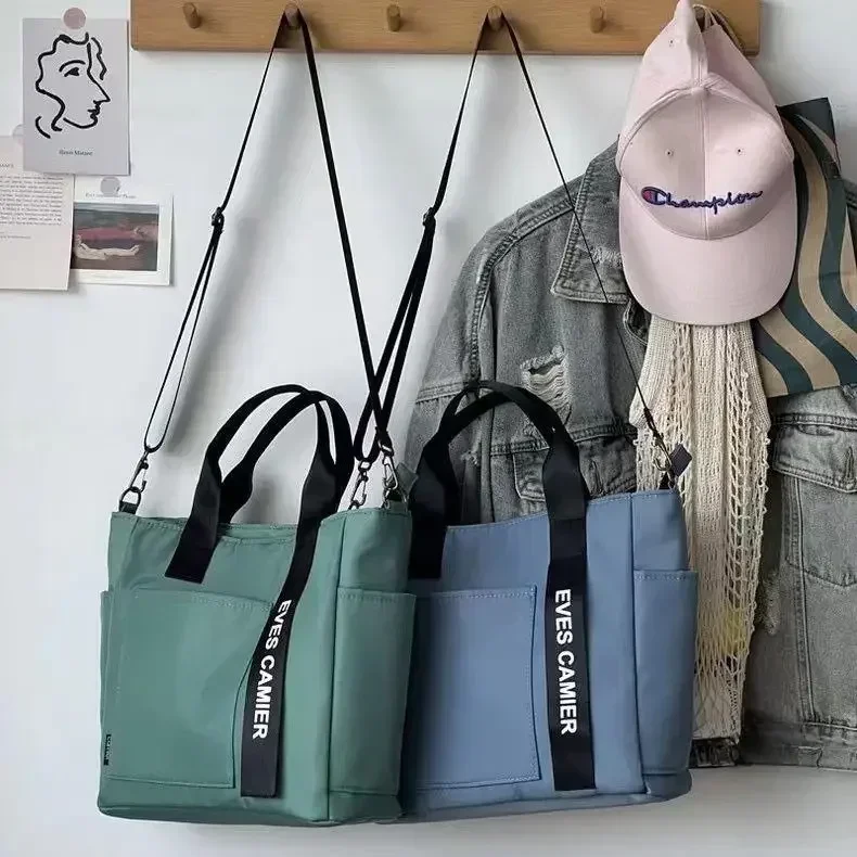 Neue Casual Tote Große Kapazität Schulter Tasche Nylon Wasserdichte Leinwand Handtasche Einfache Mode Messenger Taschen für Schülerin – Detail 11
