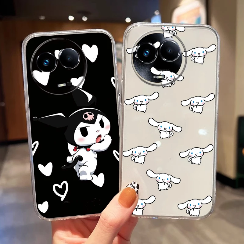 ل Realme 13 13 Pro 12x 12 Pro 11x 10 10 Pro Plus 5G 9 GT Neo2 GT Master C35 C55 C65 C67 Narzo 60x كارتون سانريو غطاء شفاف