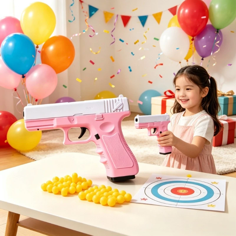 Laser Equipped Manual Soft Dart Toy Model, G17 Style Lower Magazine Design Suitable For Backyard Interactive Activity