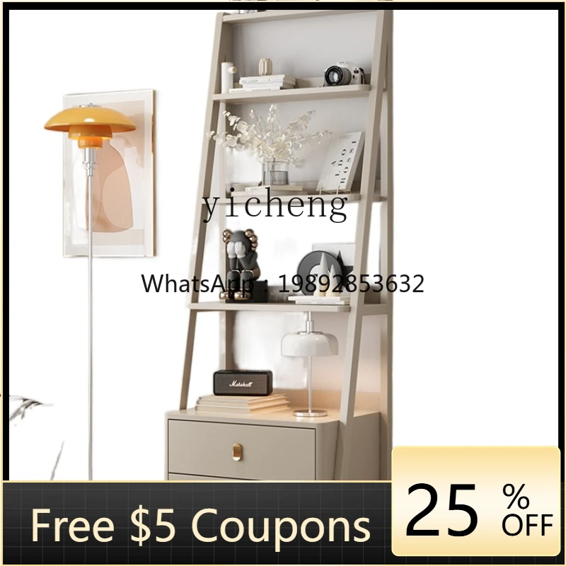 

ZZLight Luxury Bookshelf and Storage Shelf Floor Solid Wood Modern Minimalist Multi-Layer Bedside Table