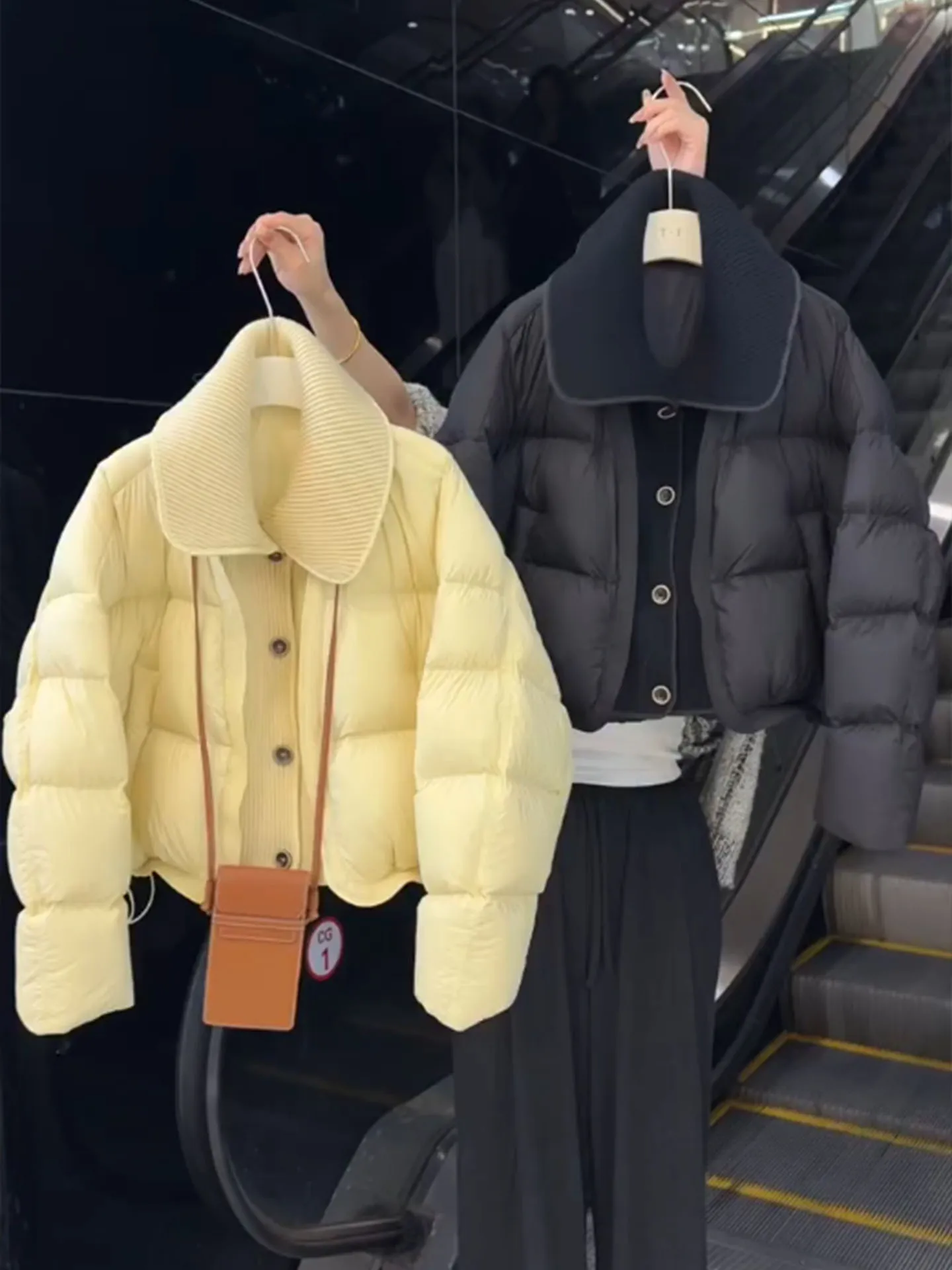 

Женская куртка премиум-класса ort Puffer Jaet, новинка зимы 2025, уникальная свободная утягивающая теплая верхняя одежда, пальто с воротником-стойкой