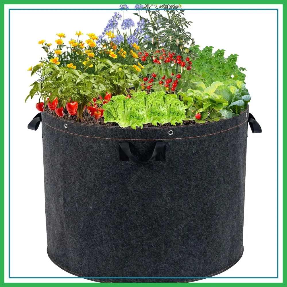 

50 Gallon Grow Bags, 1 Pack Thickened Aeration Fabric Pots with Handles 29''×21'' for Vegetables