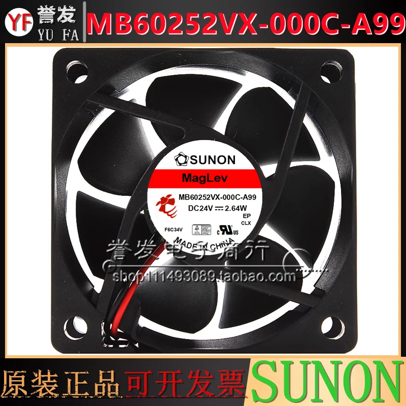 

НОВЫЙ ОРИГИНАЛЬНЫЙ MB60252VX-000C-A99 DC24V 2,64 Вт 6025 60x60x25 мм Охлаждающий вентилятор Радиатор