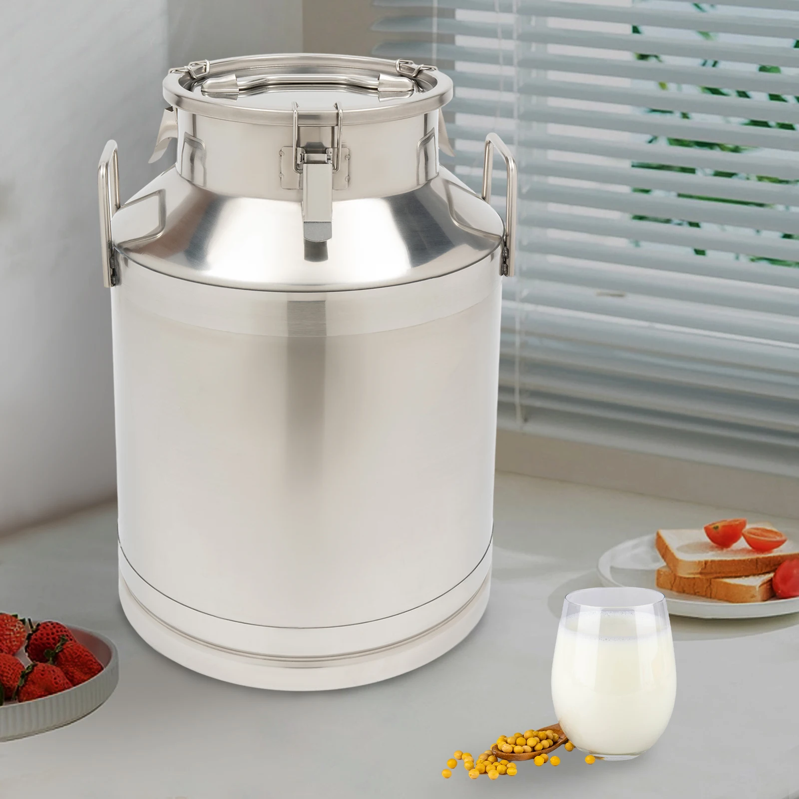 Grote 50L food grade opslagcontainer met deksel, 54 cm hoogte, lekvrij luchtdicht ontwerp, multifunctionele bulkgraanorganizer