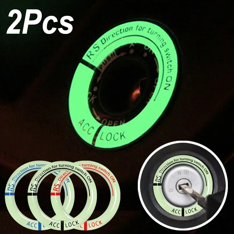 

Luminous Ignition Switch Cover Sticker Car Key Switch Glowing Protective Decoration Fluorescent Auto Ignition Key Ring Stickers