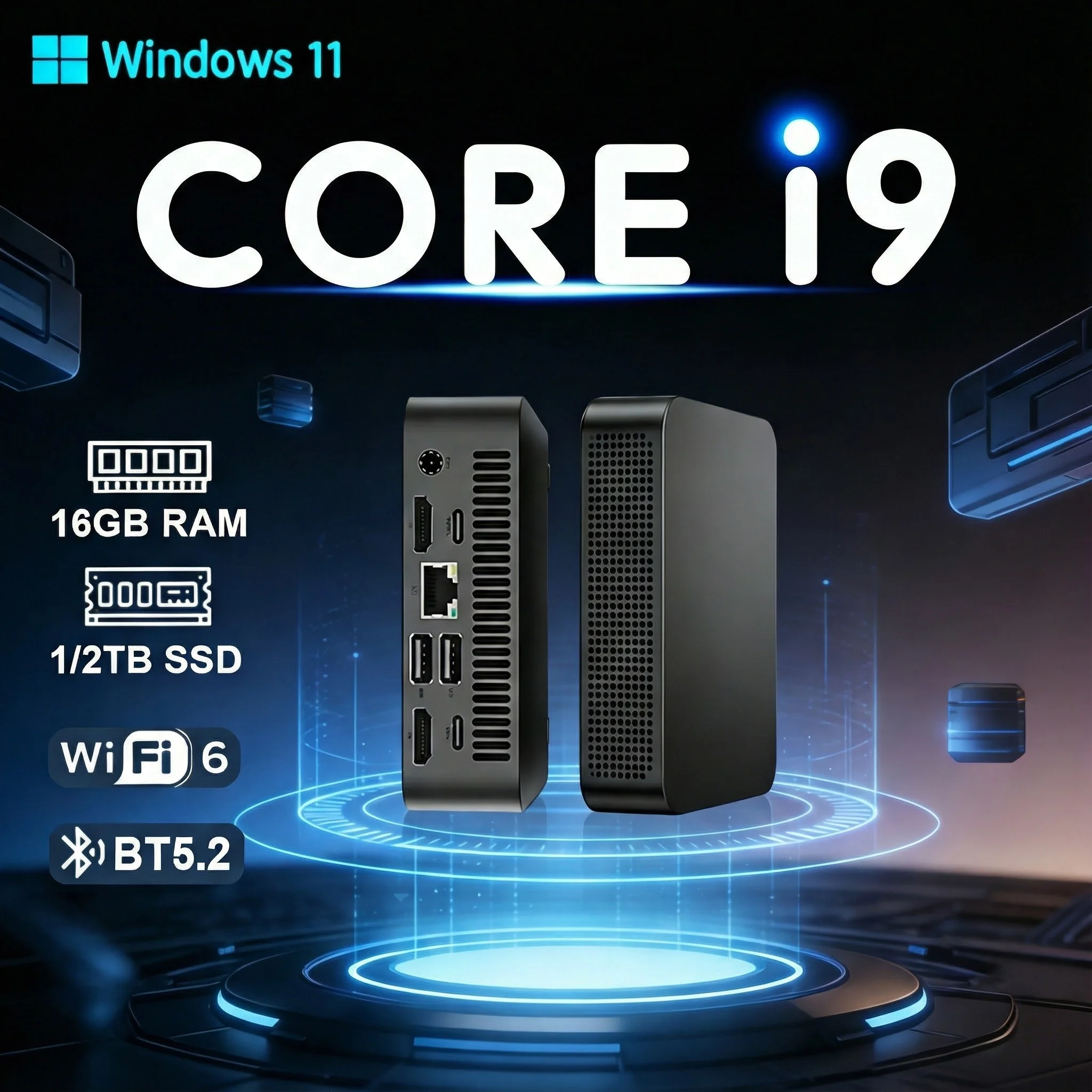 �y�Z�[�����z2025�N �|�[�^�u���~�jPC �Q�[�~���O Core i9 8950HK i3-6100 Windows 11 �~�j�R���s���[�^�[ 16GB RAM 1TB SSD Type-C WiFi6 BT5.2 �Q�[�~���OPC �f�X�N�g�b�v