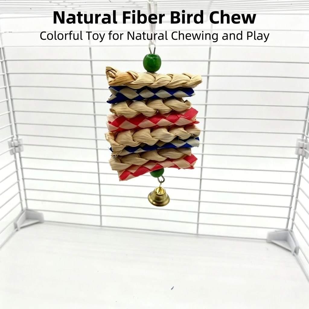 Cage Enrichment Bird Toy Calcium Cuttlefish Bone Hanging Chewing String for Small Medium Parrots Beak Grinding Natural Husk
