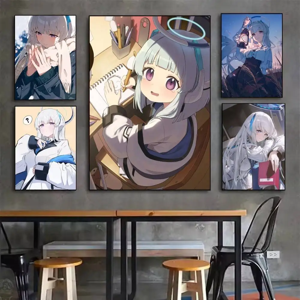 Ushio Noa Blue Archive  Poster Waterproof HD Art Wall Decal Self-Adhesive Print
