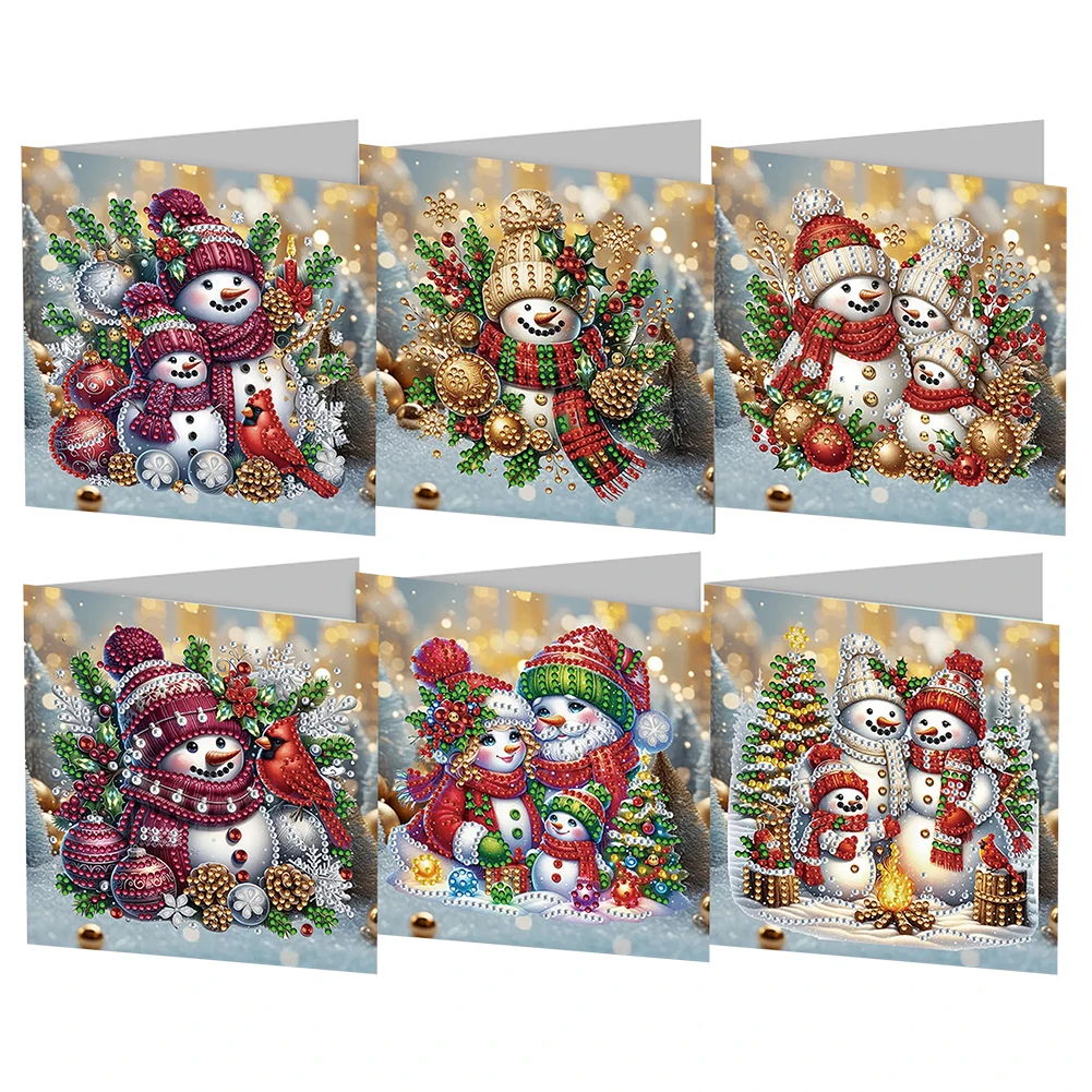 Grußkarte mit Weihnachtsthema, Diamant-Malerei-Sets, Weihnachtsfest-Karte, gefaltete tägliche Wunschkarten, Geschenke für Familie und Freunde
