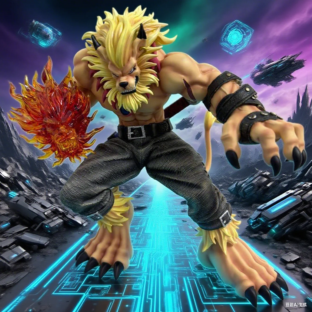 digimon-adventure-soar-gk-combat-form-leomon-ручная-модель-acgn-мультфильм-и-анимация-периферийная-модель-игра-декоративные-подарки