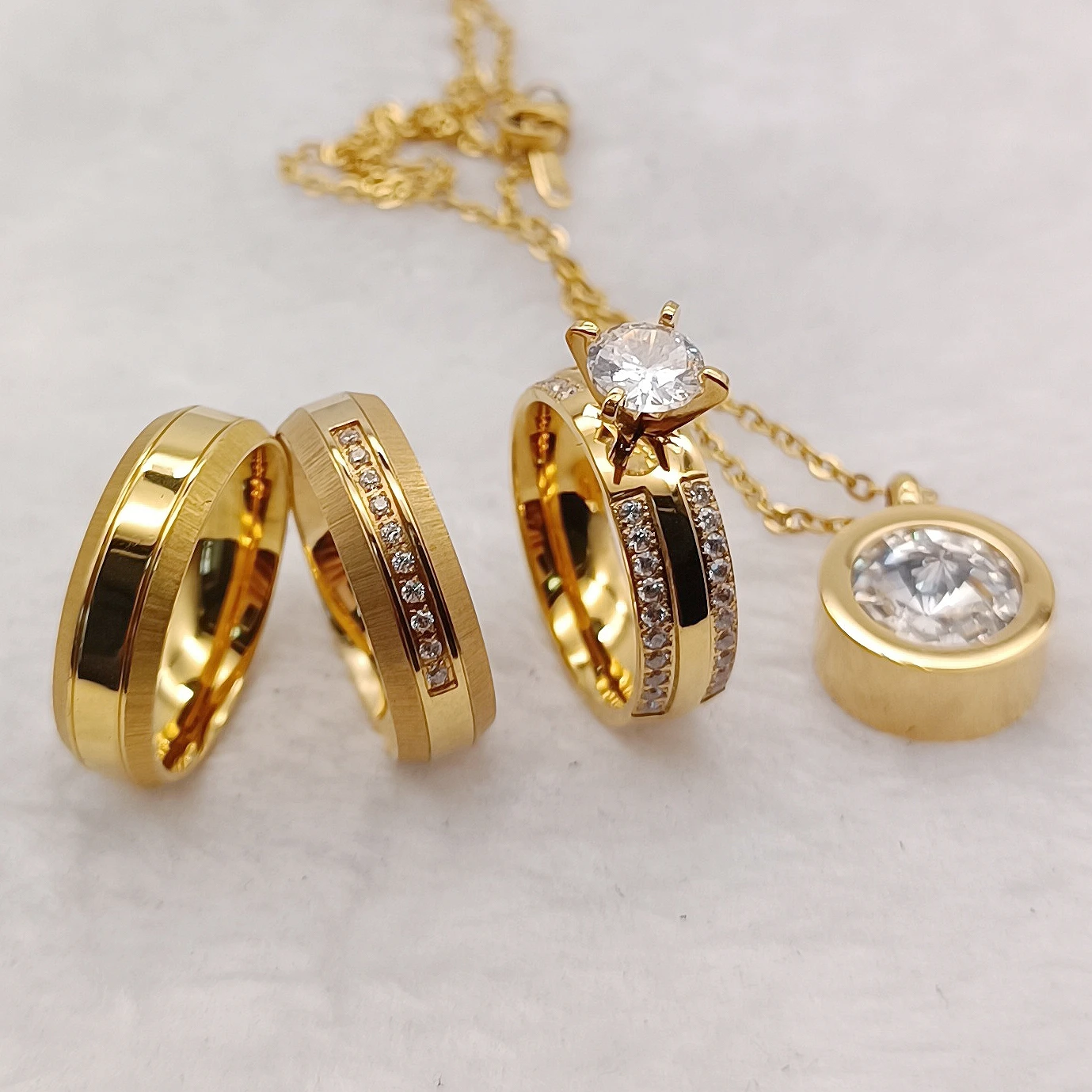 

Красивые ювелирные изделия, дизайнерские женские обручальные кольца с покрытием 24-каратным золотом, обручальные кольца, свадебные комплекты обещаний, парные подвески