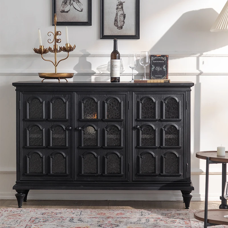 The second-hand style sideboard, the small apartment solid wood, the integrated storage cabinet against