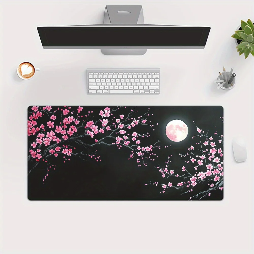 

Sakura Moon Mouse Pad Large Size Rubber Base Anti-slip PC Desk Accessories Mousepad for Office and Gamer Keyboard Mats Decor Mat