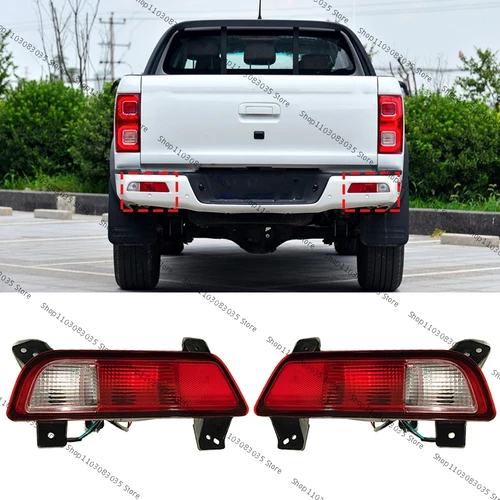 Imagen 1 del producto Para JAC Frison T8 T9 Pickup Reflector de parachoques trasero de coche luz de freno lámpara de freno luz antiniebla lámpara trasera conjunto de faro