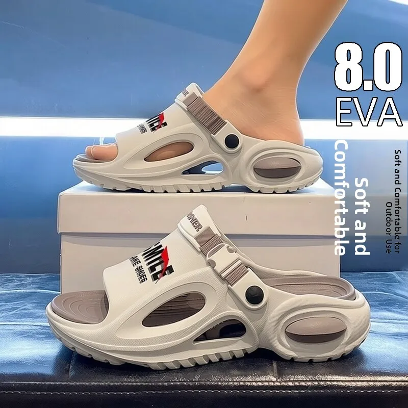 

Men's Summer Outdoor Anti-Slip Driving Large Size Sandals Casual Sports Beach Shoes Comfortable EVA Material Thick Bottom