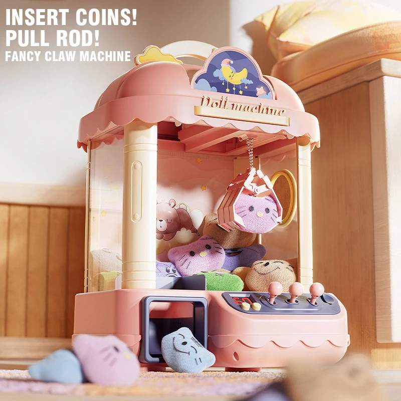 

Big Size Electric Clip Doll Machine Play House Toy Coin Operated Mini Claw Catch Toys Twist Egg Doll Machine Children Girls Gift