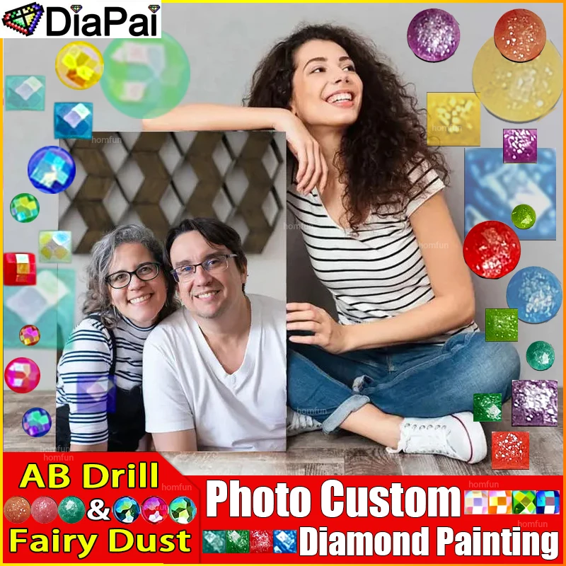 DIAPAI Fairy Dust AB Photo custom! Private custom! DIY Embroidery 5D diamond Painting Cross Stitch Full Rhinestone Decor Gift