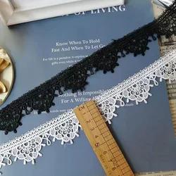 3CM di larghezza nuovo ricamo nero fiore pizzo tessuto Trim nastro cucito fai da te collare Applique da sposa Dubai Guipure Dress Wedding Decor