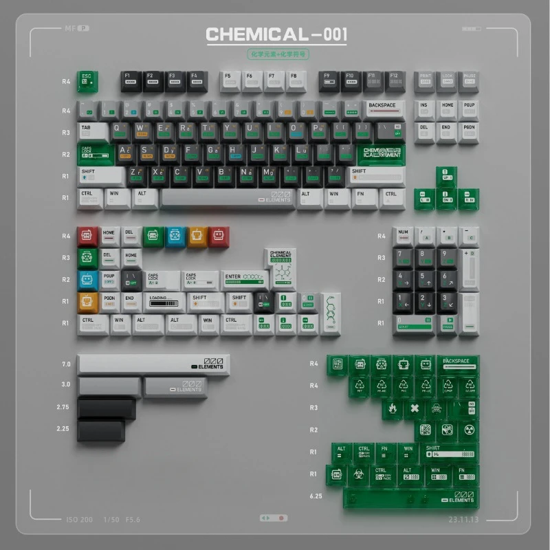 Imagem -05 - Keycap para Teclado Mecânico Keycaps Dye Subbed Perfil Cereja Acessórios para Jogos pc Mifuny Chemical 01 Tema Pbt