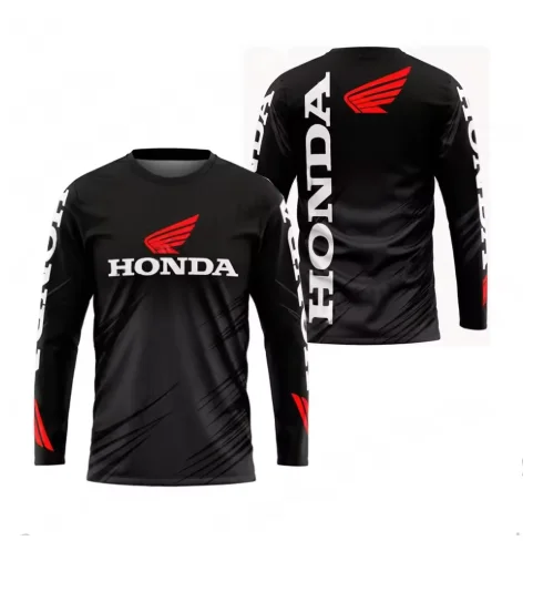 

Playera Motocicista Motorcycle Honda Print Quick-drying Breathable Long-sleeved Honda Cycling T-shirt for Both Men and Women