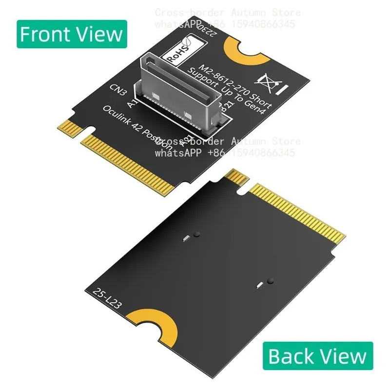 For M.2 Key M to SFF8612 OCuLink PCI-E4.0 NVMe adapter card, support 2230