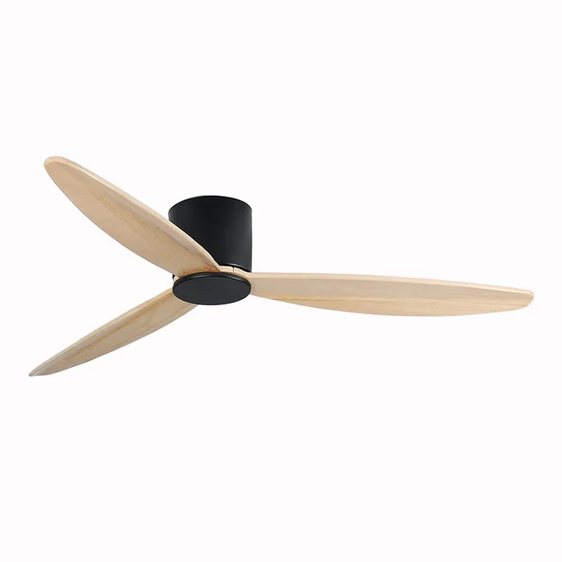 

60Inch Design Fan Modern Floor Wood Dc Ceiling Fan Lamp With Remote Control Indoor Solid Wood LED light Fans For Home Ventilador