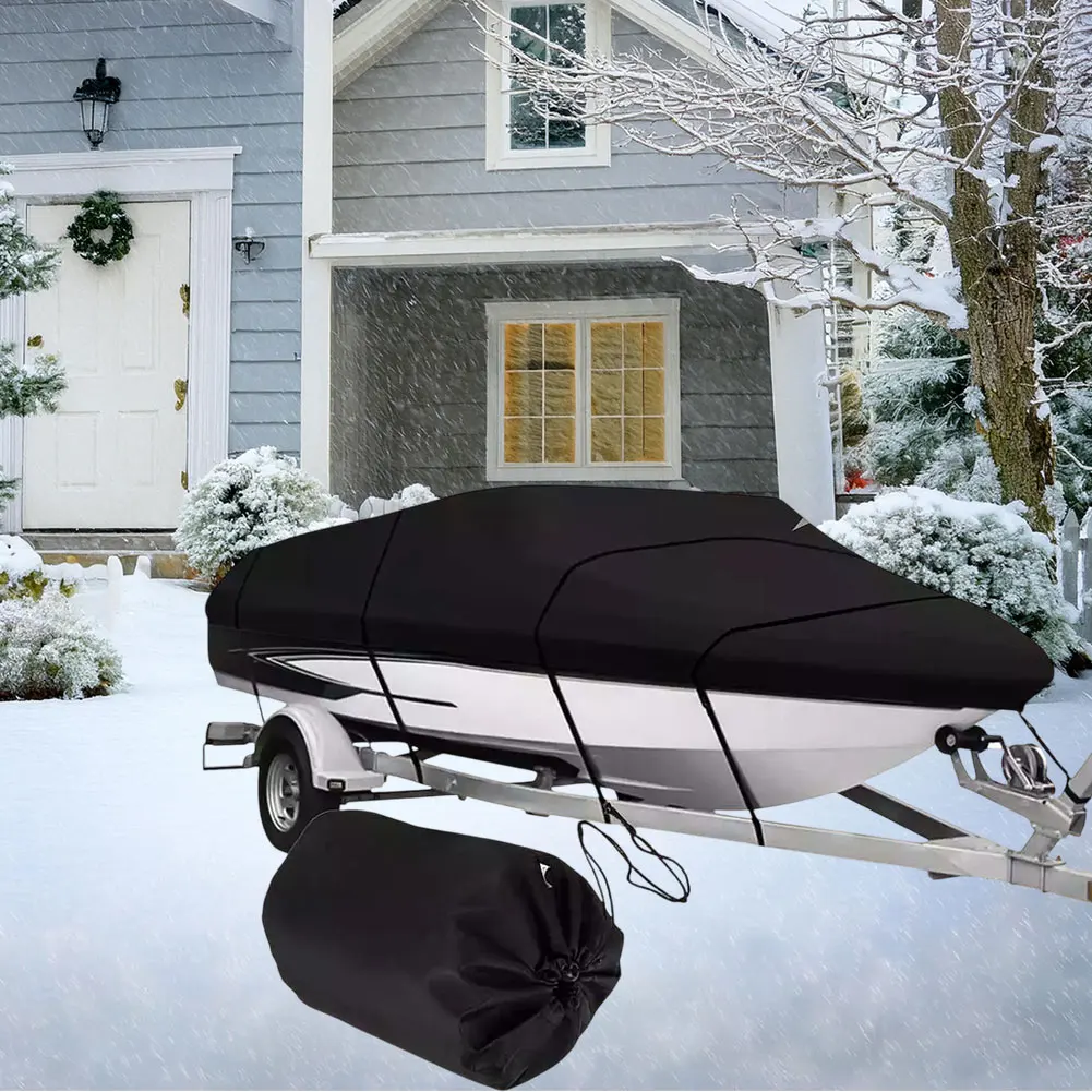 

Чехол для прицепной лодки, 11-22 фута, ткань Оксфорд, V-образный непромокаемый солнцезащитный защитный чехол для скоростного катера, аксессуар для рыбацкой лодки