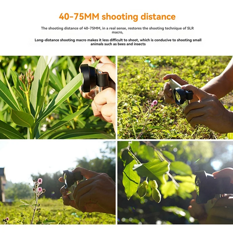 Lente de telefone macro universal 75mm clipe de lente de câmera profissional para iphone 15, 14, samsung s20 plus, huawei, xiaomi