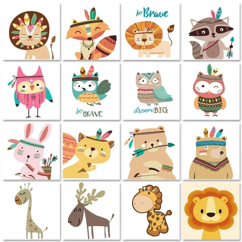 

GATYZTORY Frame Picture 20x20cm Kids Image Diy Painting By Numbers Modern Wall Art Picture By Numbers For Child Gift Home Artwor