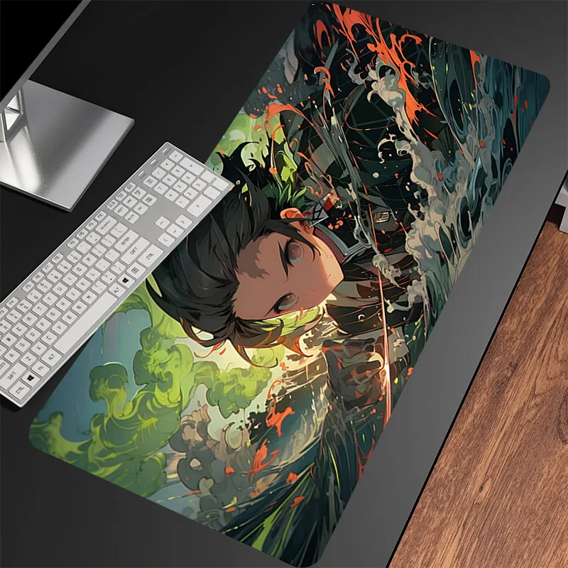 

Kamado Tanjirou Demon Slayer Anime Mouse Pad Large Gaming Gamer Cabinet Table Mat XXL Mousepad Fashion Office Deskmat PC Playmat