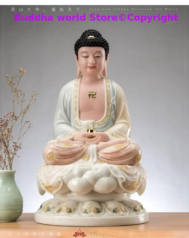 2025 High-grade jade Shakyamuni Amitabha  buddha statue HOME family Temple Worship Bless Patron saint God bring good luck Asia