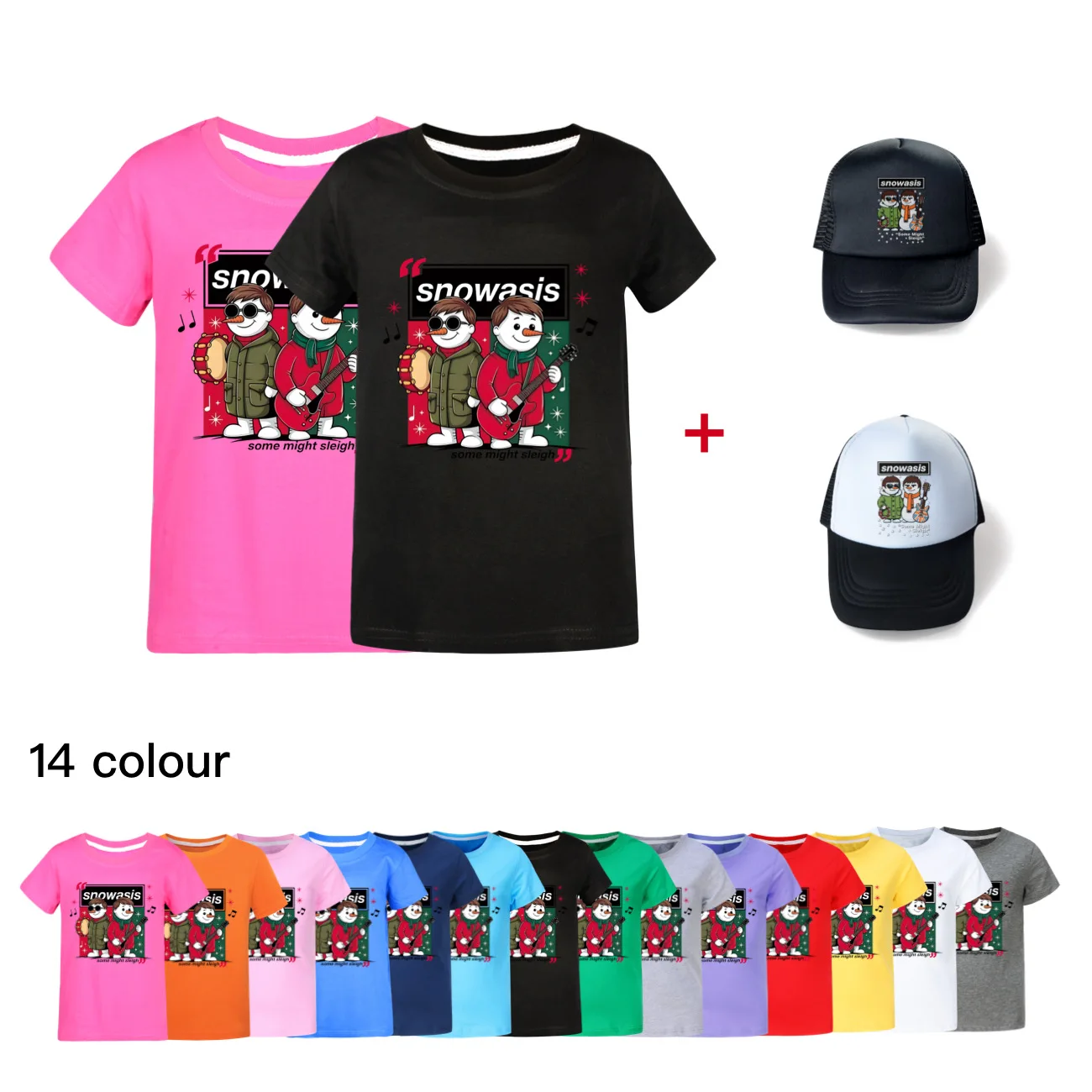 

New Snowasis Some Might Sleigh Children SummerT Shirts + Hats for Kids Tops Casual Teenage Boy Girls Short Sleeve Clothes5107