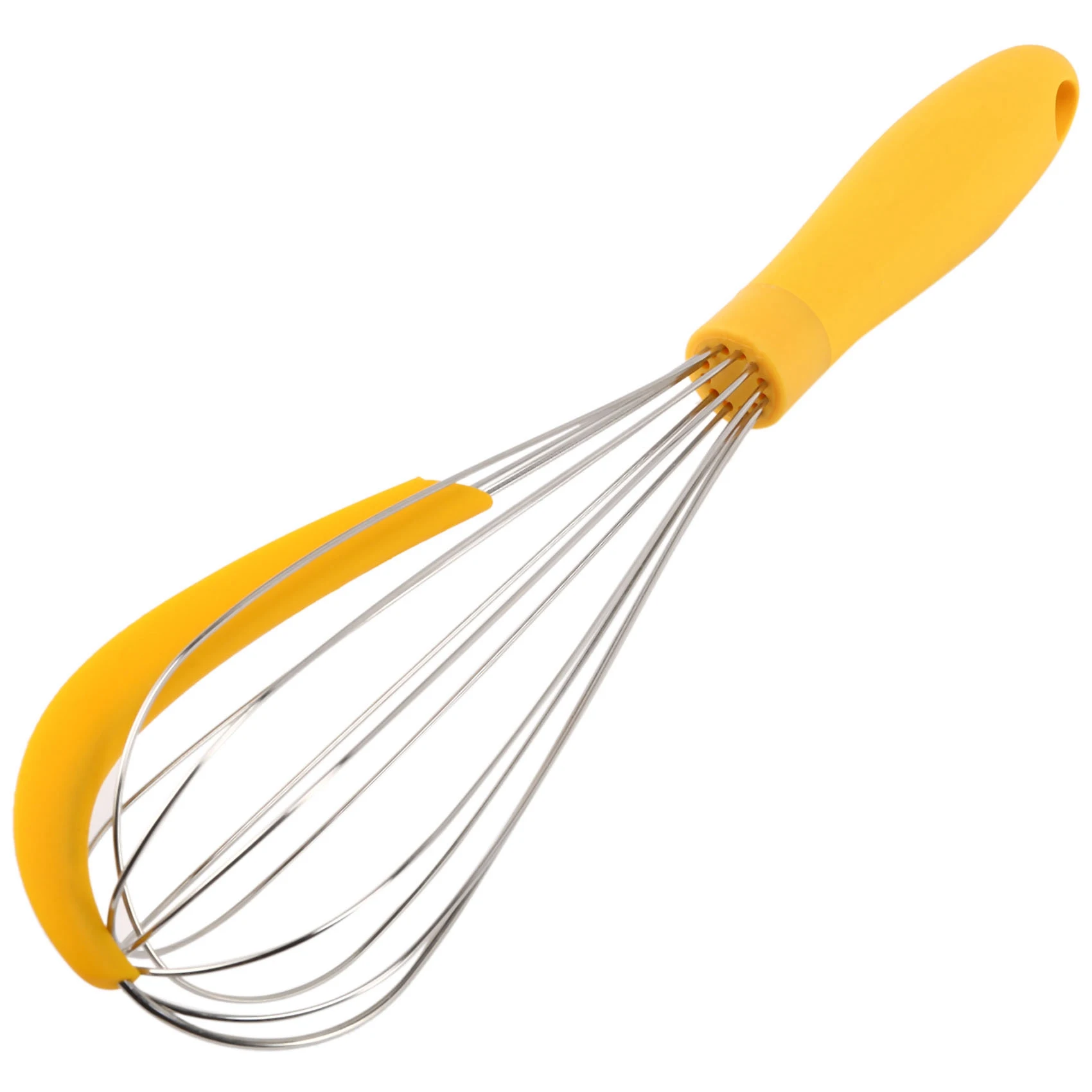 304 Stainless Steel Balloon Whisk with Silicone Scraper - Elegant Handle & Thick Wire Balloon Whisk for