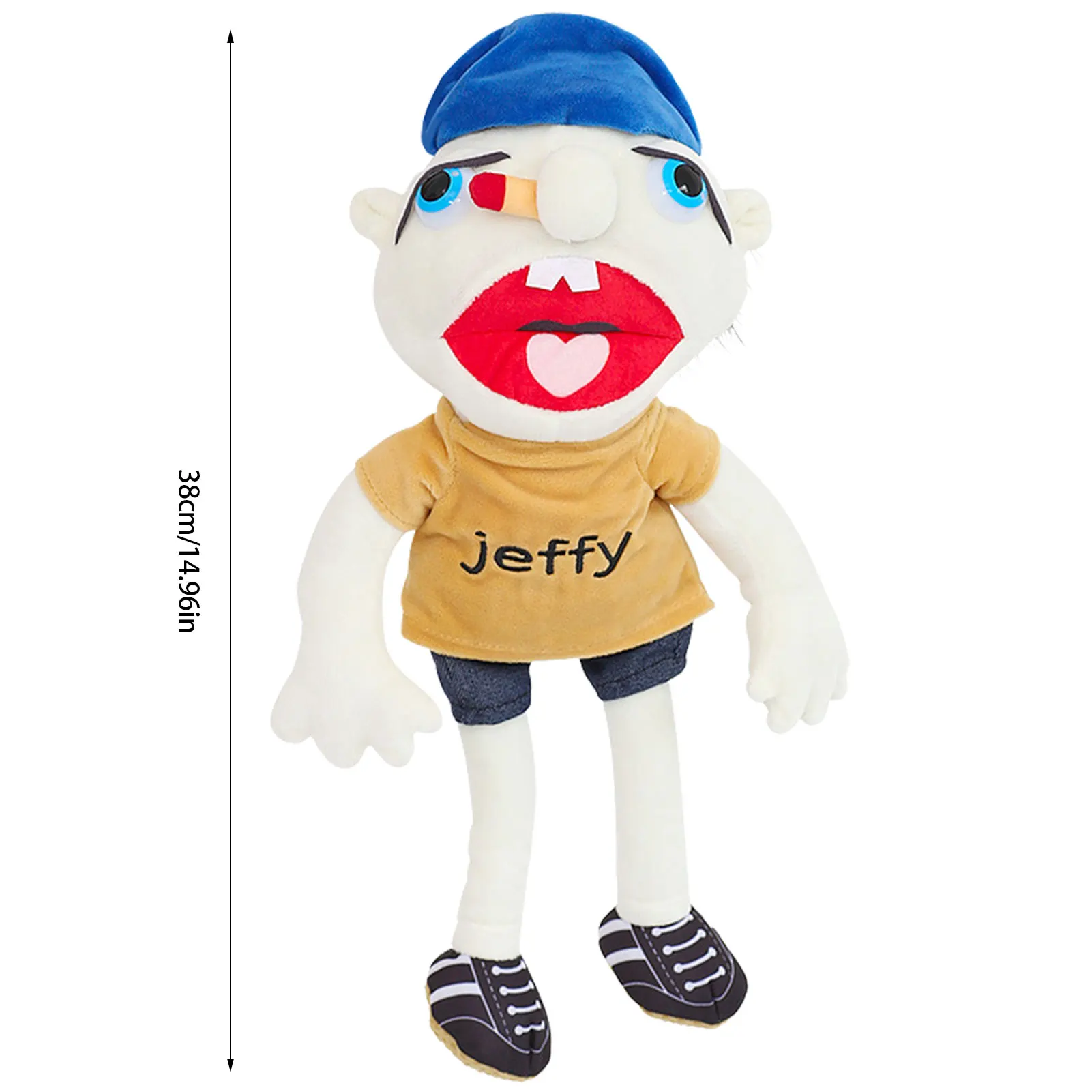 Jeffy หุ่นมือการ์ตูนตุ๊กตาหนานุ่มตุ๊กตาตุ๊กตาตุ๊กตานุ่มตุ๊กตาหมอนสำหรับนอนของเล่นเพื่อการศึกษา Playhouse เด็ก Kado Bayi